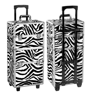 Bergulir Makeup Trolley Case, Aluminium Beauty Case Trolley untuk Make Up Artist