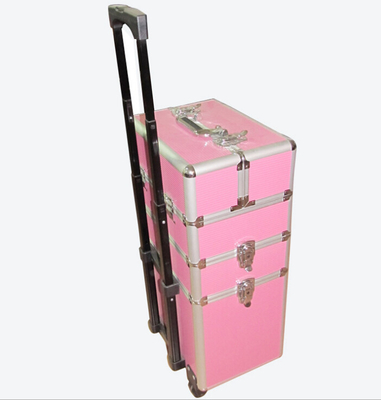 Aluminium MDF Panel 4 in 1 Beauty Trolley untuk profesional Makeup Artist EVA Lining